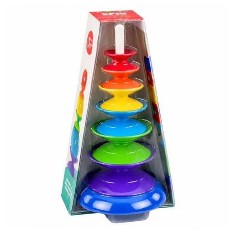 LEAN Toys Zakręcona Wieża Sensoryczna Układanka Edukacyjna Dla Malucha Kolorowa
