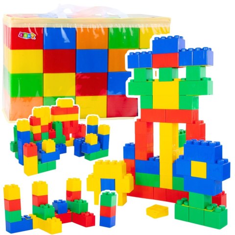 LEAN Toys Zestaw Duże Klocki Konstrukcyjne W Torbie Kolorowe 28,5x9x9 cm 20el.