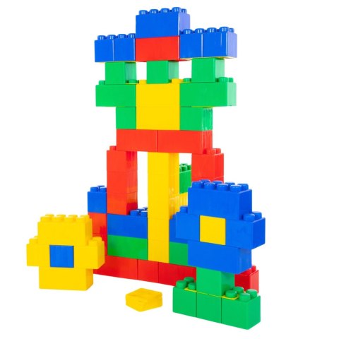 LEAN Toys Zestaw Duże Klocki Konstrukcyjne W Torbie Kolorowe 28,5x9x9 cm 20el.