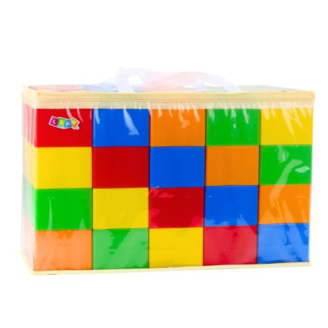 LEAN Toys Zestaw Duże Klocki Konstrukcyjne W Torbie Kolorowe 28,5x9x9 cm 20el.
