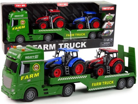 LEAN Toys Zestaw Farma Laweta Ciężarówka Traktor Dźwięk Światła 3 El.