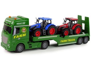 LEAN Toys Zestaw Farma Laweta Ciężarówka Traktor Dźwięk Światła 3 El.