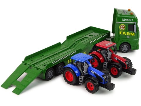 LEAN Toys Zestaw Farma Laweta Ciężarówka Traktor Dźwięk Światła 3 El.