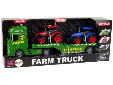 LEAN Toys Zestaw Farma Laweta Ciężarówka Traktor Dźwięk Światła 3 El.