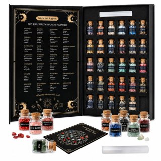 LEAN Toys Zestaw Kryształów Minerałów Kamieni Szlachetnych w Słoiczkach Książka 30el.