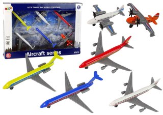 LEAN Toys Zestaw Samoloty Pasażerskie Różne Kolory 6 Sztuk