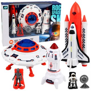 LEAN Toys Zestaw Kosmiczny Statek Ufo Rakieta Wahadłowiec Kosmita Kosmonauta Antena