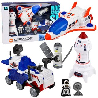 LEAN Toys Zestaw Kosmiczny Wahadłowiec Rakieta Pojazd Badawczy Kosmonauta Satelita