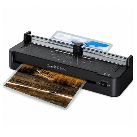 LEAN Laminator Ze Zgrzewarką i Gilotyną 3W1 Do Dokumentów Zdjęć A3 Czarny
