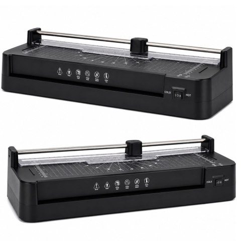 LEAN Laminator Ze Zgrzewarką i Gilotyną 3W1 Do Dokumentów Zdjęć A3 Czarny