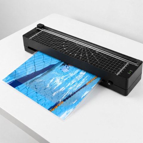 LEAN Laminator Ze Zgrzewarką i Gilotyną 3W1 Do Dokumentów Zdjęć A3 Czarny