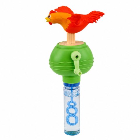 LEAN Toys Bańki Mydlane Z Kurą Rusza Skrzydłami Dźwięk Piszczałki Korbka 40ML