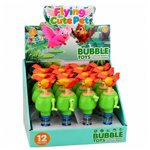 LEAN Toys Bańki Mydlane Z Kurą Rusza Skrzydłami Dźwięk Piszczałki Korbka 40ML