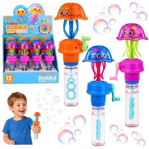 LEAN Toys Bańki Mydlane Z Meduzą Rusza Mackami Korbka Migające Światła LED 40ML