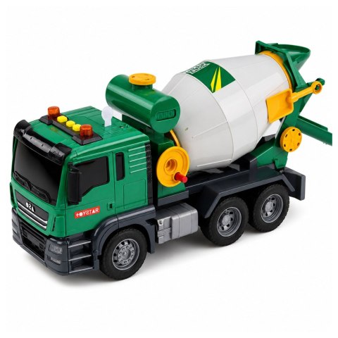 LEAN Toys Ciężarówka Betoniarka Z Obrotowym Bębnem Światła Dźwięki Zielona