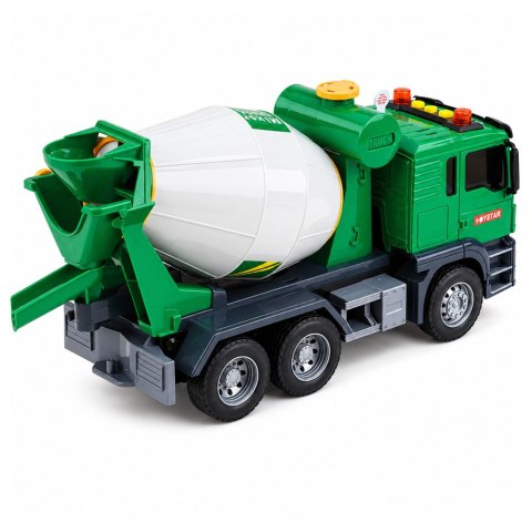 LEAN Toys Ciężarówka Betoniarka Z Obrotowym Bębnem Światła Dźwięki Zielona