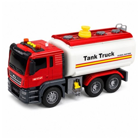 LEAN Toys Ciężarówka Cysterna System Wodny Lanie Wody Z Węża Światła Dźwięki Czerwona