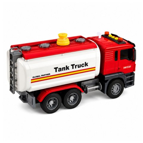 LEAN Toys Ciężarówka Cysterna System Wodny Lanie Wody Z Węża Światła Dźwięki Czerwona