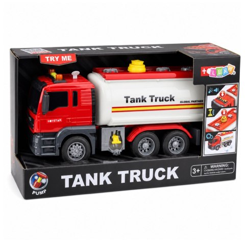 LEAN Toys Ciężarówka Cysterna System Wodny Lanie Wody Z Węża Światła Dźwięki Czerwona