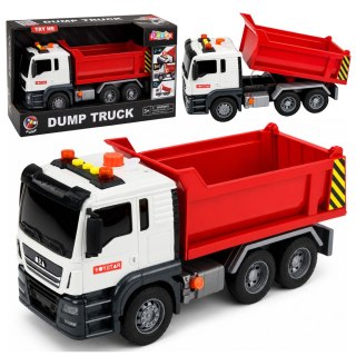 LEAN Toys Ciężarówka Wywrotka Podnoszona Skrzynia Otwierana Światła Dźwięki Czerwona