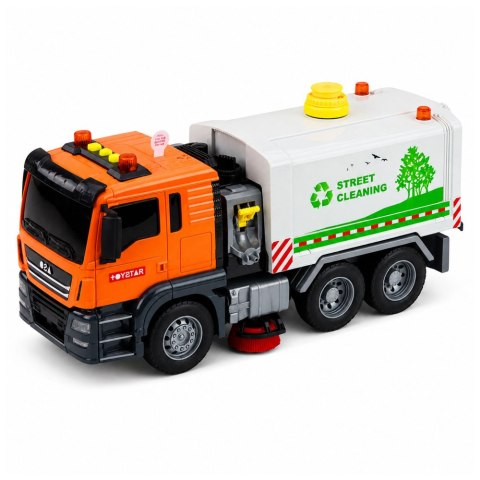 LEAN Toys Ciężarówka Zamiatarka Uliczna System Wodny Lanie Wody Z Węża Światła Dźwięk