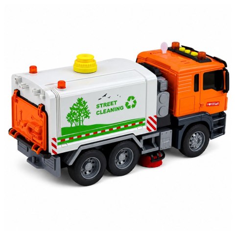 LEAN Toys Ciężarówka Zamiatarka Uliczna System Wodny Lanie Wody Z Węża Światła Dźwięk