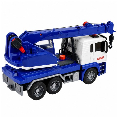LEAN Toys Ciężarówka z Dźwigiem Budowlanym Regulowany Światła Dźwięki Niebieska