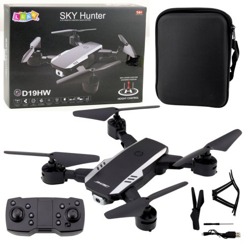 LEAN Toys Dron Sky Hunter D19HW Kamera FVP Wi-Fi Pilot Z Uchwytem Na Telefon Etui