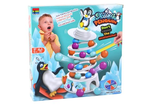 LEAN Toys Gra Zręcznościowa Pingwin Kulki Zjeżdżalnia Wieża Piłeczki