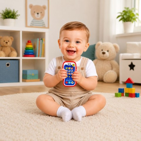 LEAN Toys Interaktywny Telefon Edukacyjna Dla Malucha Odgłosy Zwierząt Światła