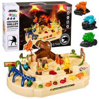 LEAN Toys Interaktywny Tor Zręcznościowy Manualny Z Dinozaurami 8 Wyzwań Pojazdy