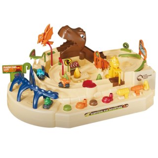 LEAN Toys Interaktywny Tor Zręcznościowy Manualny Z Dinozaurami 8 Wyzwań Pojazdy