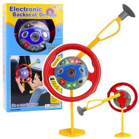 LEAN Toys Kierownica Symulator Do Samochodu Z Przyssawkami Dla Dzieci Światła Dźwięki