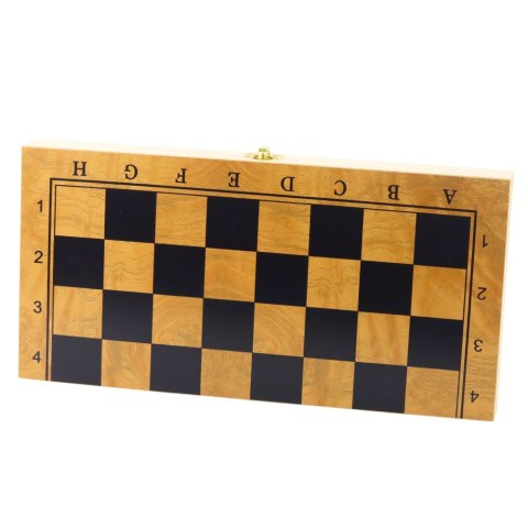 LEAN Toys Klasyczna Gra Logiczna 3w1 Szachy Warcaby Backgammon Drewniane