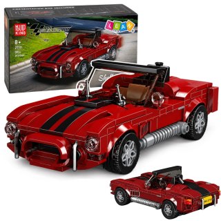 LEAN Toys Klocki Konstrukcyjne Samochód Klasyczny S.Cobra Czerwony Gablotka 391 el.