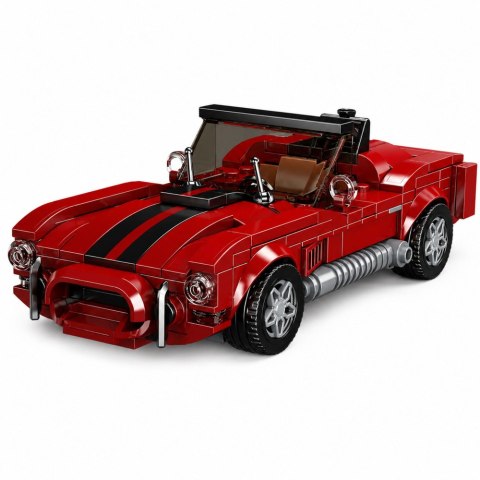 LEAN Toys Klocki Konstrukcyjne Samochód Klasyczny S.Cobra Czerwony Gablotka 391 el.