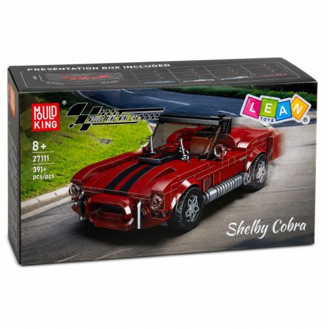 LEAN Toys Klocki Konstrukcyjne Samochód Klasyczny S.Cobra Czerwony Gablotka 391 el.