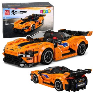 LEAN Toys Klocki Konstrukcyjne Samochód Sportowy Pomarańczowy Gablotka 423 el.