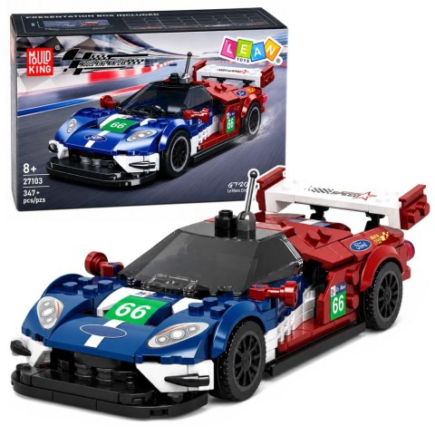 LEAN Toys Klocki Konstrukcyjne Samochód Sportowy Wyścigowy GT2016 Gablotka 347 el.
