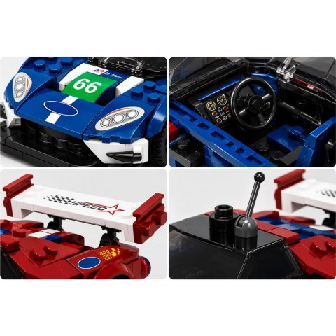 LEAN Toys Klocki Konstrukcyjne Samochód Sportowy Wyścigowy GT2016 Gablotka 347 el.