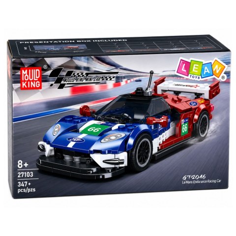 LEAN Toys Klocki Konstrukcyjne Samochód Sportowy Wyścigowy GT2016 Gablotka 347 el.