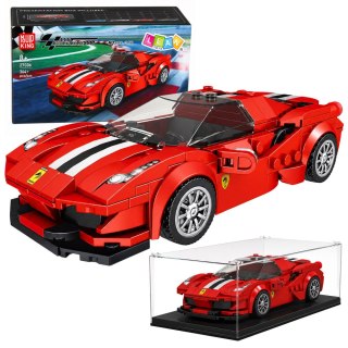 LEAN Toys Klocki Konstrukcyjne Samochód Sportowy Wyścigowy Gablotka Czerwony 364 el.