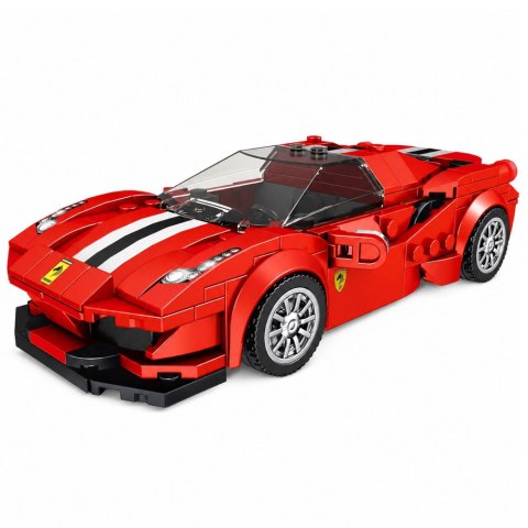 LEAN Toys Klocki Konstrukcyjne Samochód Sportowy Wyścigowy Gablotka Czerwony 364 el.
