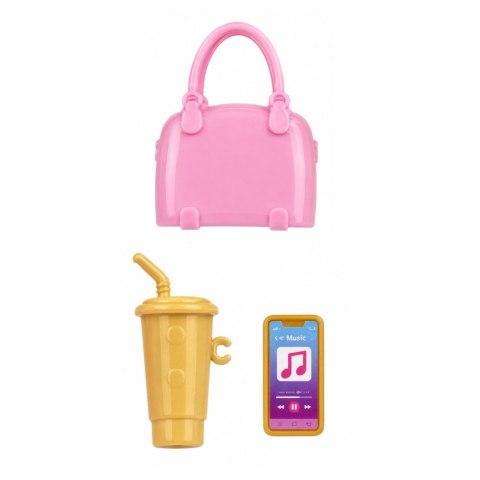 LEAN Toys Lalka Anlily Fashion w Fioletowej Sukience W Serca Torebka Akcesoria Zestaw