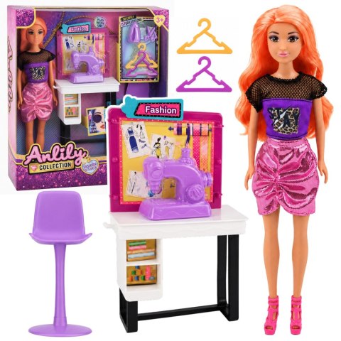 LEAN Toys Lalka Anlily Krawcowa Projektantka Mody Maszyna Do Szycia Meble Akcesoria