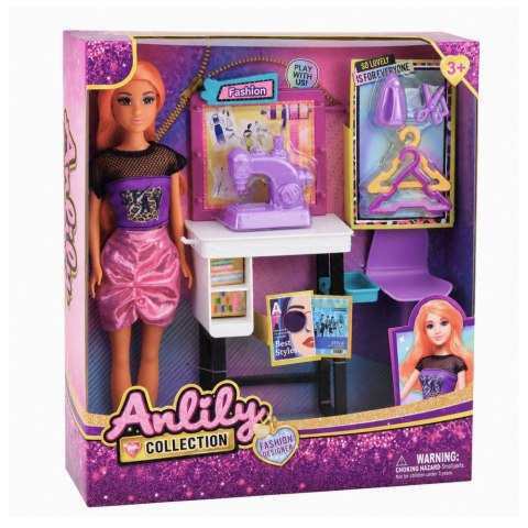 LEAN Toys Lalka Anlily Krawcowa Projektantka Mody Maszyna Do Szycia Meble Akcesoria