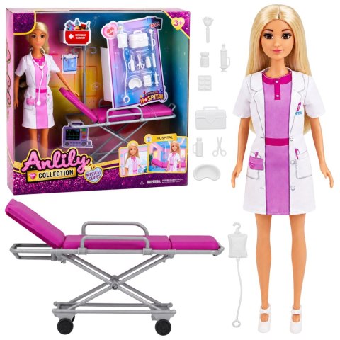 LEAN Toys Lalka Anlily Lekarka Doktor Nosze Akcesoria Medyczne Szpital Zestaw