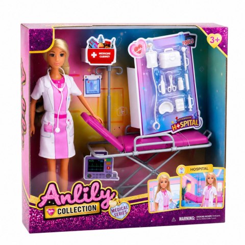 LEAN Toys Lalka Anlily Lekarka Doktor Nosze Akcesoria Medyczne Szpital Zestaw