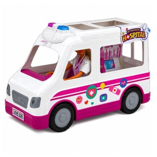 LEAN Toys Lalka Anlily Lekarka w Ambulansie Akcesoria Medyczne Światła Dźwięk Zestaw