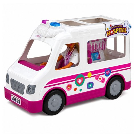 LEAN Toys Lalka Anlily Lekarka w Ambulansie Akcesoria Medyczne Światła Dźwięk Zestaw